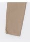 Beige Elastic Waist Slim Fit Girls' Trousers - 2