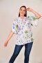 Special Design Floral Patterned 100% Viscose Blouse