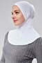 Women's Practical Hijab with Sports Neck Collar, Snap-On Bonnet, Combed Cotton Fabric S200 -White