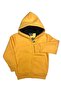 Hooded Children's Cardigan Yellow Kangru with Pockets Zippered and Lined Inside - 3