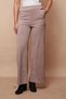 Women's Lycra Soft Textured Velvet Fabric High Waist Side Pockets Wide Leg Palazzo Trousers-Beige - 2