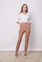 Women's High Waist Side Pocket Skinny Leg Lightweight Lycra Fabric Pants-Camel - 2