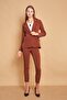 Thick Belted Ornamental Pocket Ankle Length Stretch Fabric Fabric Trousers-Dark Tan