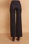 Palazzo High Waist Front Stitched Wide Leg Lightweight Lycra Suede Fabric Trousers - Black - 6