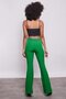 High Waist Front and Back Stitched Flare Leg Leggings Lycra Fabric Trousers-benetton Green - 5