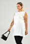 Women's Shirt with Hijab Inside Tunic Large Size Long White