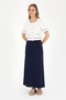 Women's Navy Blue Maxi Length Woven Skirt 50282403-Vr033 - 3