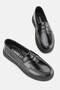 Women's Black Patent Leather Genuine Leather Flat Heel Loafer Shoes, Number 36-41 - 3