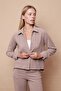 Women's Lycra Corduroy Collared Long Sleeve Shirt with Side Slits (Jument 40088 for Pants)-Be - 5