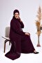 Women's Hijab Rhinestone Siphon Evening Dress Suit Plum - 8