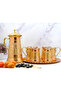 طقم إبريق نحاسي مغطى وكوب صينية