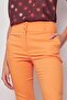 High Waist Pocketed Leg Slit Ankle Length Lightweight Stretch Fabric Fabric Stylish Office Pants-Mango - 6