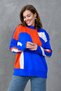 Piece Patterned Design Crew Neck Colorful Knitwear Sweater 0154 - 7