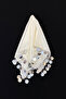Large Size Chiffon Halay Handkerchief, 50X50Cm Cream Silver 5 Pieces, Bride Groom Wedding Henna Circumcision Engagement Bride - 7