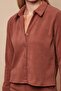 Women's Lycra Corduroy Collared Long Sleeve Shirt with Side Slits (Jument 40088 for Pants)-Fı - 6