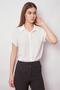 Laced Back Low-cut Off-shoulder Lycra-free Stylish Fabric Shirt-Cream - 5