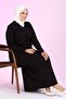 Women's Hijab Large Size Long Casual Dress Black - 6