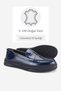 Women's Navy Blue Patent Leather Genuine Leather Flat Heel Loafer Shoes, Number 36-41 - 4