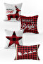 4-Piece New Year's Themed Velvet Throw Pillow Cover 43X43 cm - Decorative Pillowcase - 2