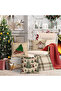 4-Piece New Year's Themed Velvet Throw Pillow Cover 43X43 cm - Decorative Pillowcase