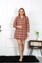 Fashion Stripe Women's Plus Size Cotton Buttoned Long Sleeve Tunic Nightgown 12206 - 6