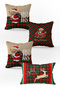 4-Piece New Year's Themed Velvet Throw Pillow Cover 43X43 cm - Decorative Pillowcase - 2