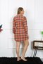 Fashion Stripe Women's Plus Size Cotton Buttoned Long Sleeve Tunic Nightgown 12206 - 3