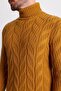 Braided Slim Fit Full Turtleneck Wool Men's Sweater Tobacco - 11350.21K - 2