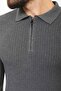 Checked Slim Fit Zippered Polo Collar Men's Knitwear Sweater Anthracite - 11367.22K - 2