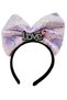Lilac Bow Crown with Led Light, 3 Different Functions, Silver Love Written 20X17 cm - 2