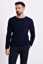 Lase Slim Fit Crew Neck Long Sleeve Men's Knitwear Sweater Navy Blue - 11348.20K - 3