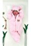 Hooded Zippered Plush Fleece Baby Girl Romper with Teddy Bear Sleeping Bag