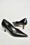 T820055209 Black Low Thin Heeled Women's Shoes - 7