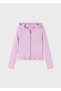 Girl's Hooded Zippered Knitwear Cardigan 3355 - 2