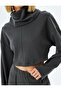 Modal Mixed Crop Hooded Sweatshirt - 5