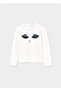 Girl's Long Sleeve T-Shirt Ecru 7041 - 5
