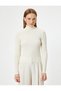 High Collar Sweater with Long Sleeves and Hair Braid Pattern - 3