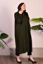 Women's Zippered Hijab Cap with Winter Pocket Khaki - 6