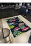 South Collection Multicolored Abstract Fish Figures Patterned Modern Decorative Carpet 07