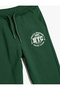 Jogger Sweatpants with Tie Waist and Print Detail Pocket - 3