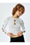 Long Sleeve T-Shirt with Ribbon Bow and Window Detail, Crew Neck, Slim Fit - 3