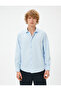 Classic Shirt Half Italian Collar Buttoned Long Sleeve - 3