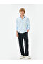 Classic Shirt Half Italian Collar Buttoned Long Sleeve