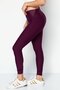 Women  Plain Pull On Leggings, Maroon - 3