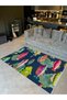 South Collection Multicolored Abstract Fish Figures Patterned Modern Decorative Carpet 07 - 2