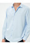 Classic Shirt Half Italian Collar Buttoned Long Sleeve - 5
