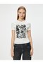 Cotton Slim Fit Crew Neck Printed Short Sleeve T-Shirt - 3