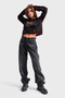 Women’s Dark Smoke Color Lotus 18w41 Baggy Fit Denim Jean - 3