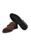 Brown Laceless Genuine Leather Suede Men's Shoes - 3