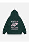 Women's Kinder Planet Printed Hooded Fleece Oversize Sweatshirt - 2